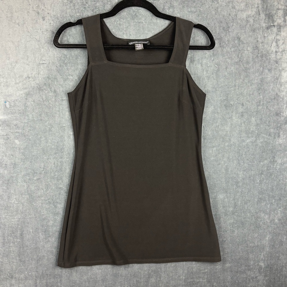 EUC Frank Lyman Design Black tunic length Tank Top Sz 4